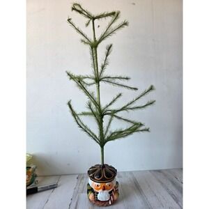 Vintage radko feather tree nutcracker glitter Xmas tabletop mini